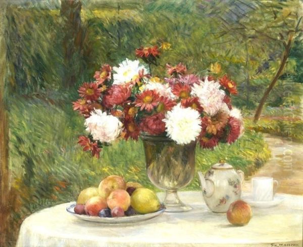 Flowers Oil Painting by Pierre Felix Masseau Fix-Masseau