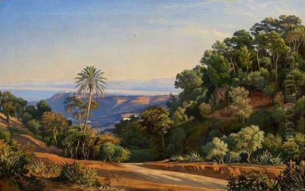 Vue D'italie Oil Painting by Gregoire Isidore Flacheron