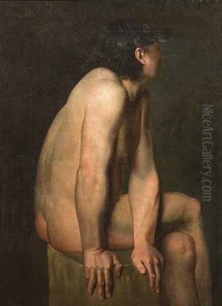 Academie D'homme Oil Painting by Hippolyte Flandrin