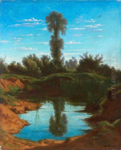 Etang Pres De Montgeron Oil Painting by Paul Jean Flandrin