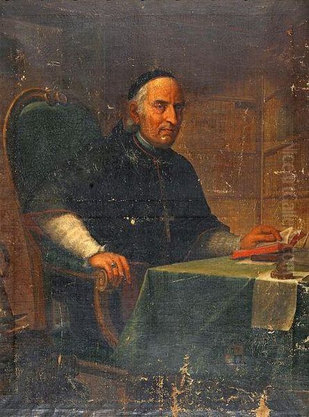 Eustaquio De Azara Y De Perera, Obispo Debarcelona Oil Painting by Josep Bernat Flaugier