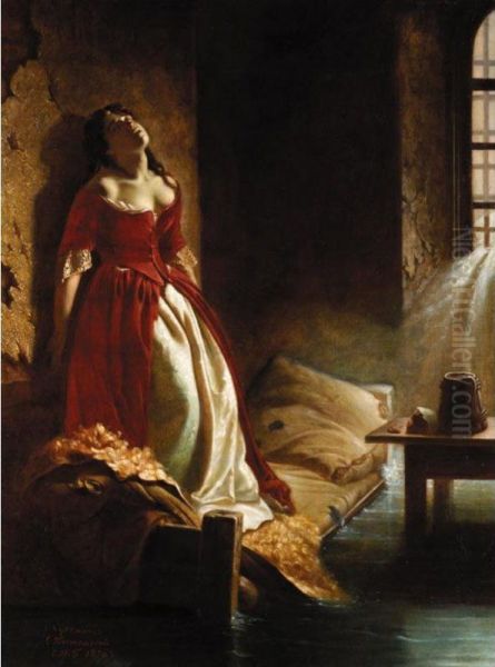 Princess Tarakanova In The Petropavlovsk Fortress At The Time Of The Flood Oil Painting by Konstantin Dmitrievich Flavitsky