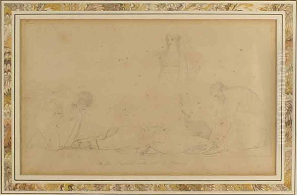 Clitennestra Si Applaude Della Morte Di Agamennone Oil Painting by John Flaxman