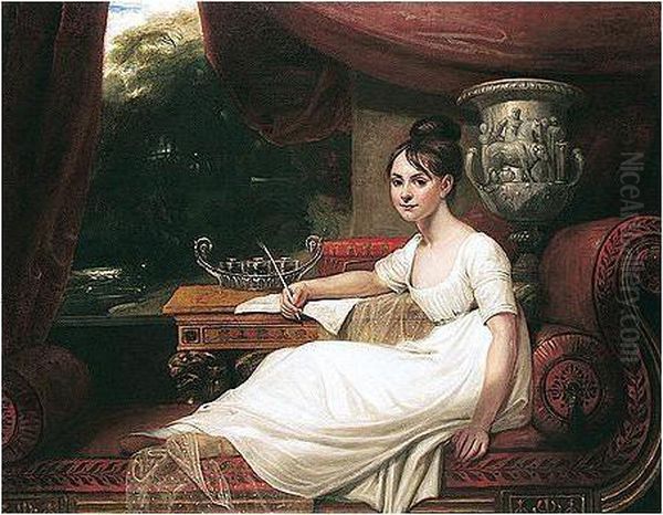 Portrait Of Eleanor Porden, Lady Franklin Oil Painting by Mary Anne Flaxman