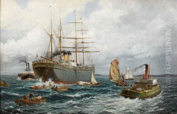 Marine Oil Painting by Otto Flecken