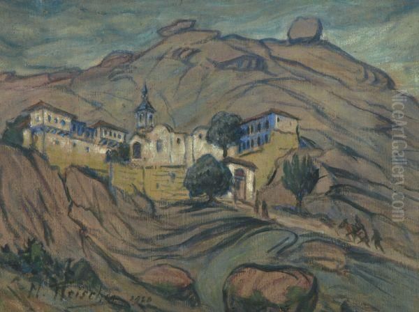 Zuid-europees Bergdorp Oil Painting by Max Fleischer