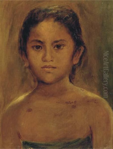 Portrait Of An Indonesian Girl Oil Painting by Max Fleischer