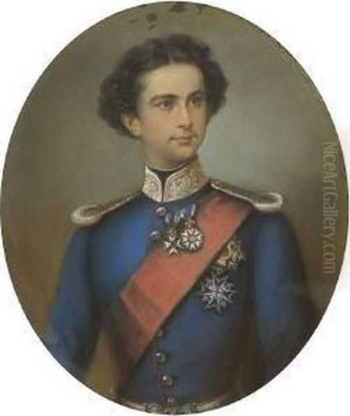 Konig Ludwig Ii. Von Bayern Oil Painting by August Fleischmann