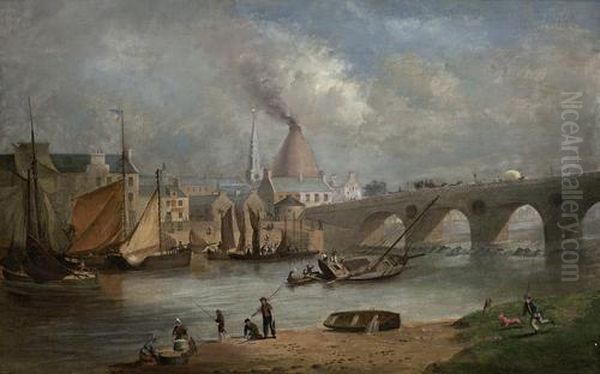 The Clyde At Jamaica Bridge Oil Painting by John Fleming