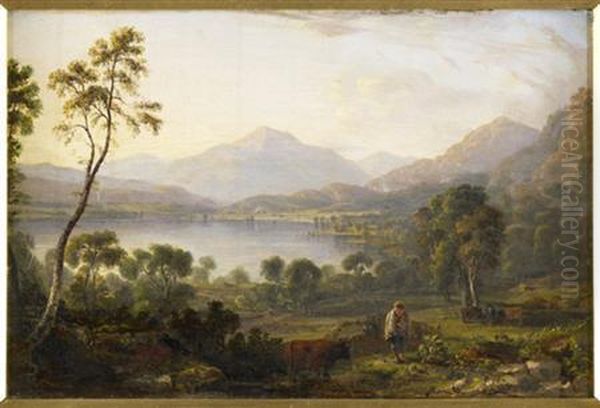 Loch Vennacher Oil Painting by John Fleming