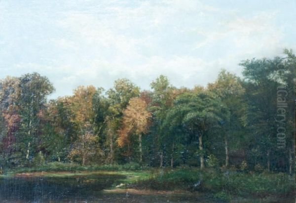  Paysage De Barbizon  Oil Painting by Camille Flers