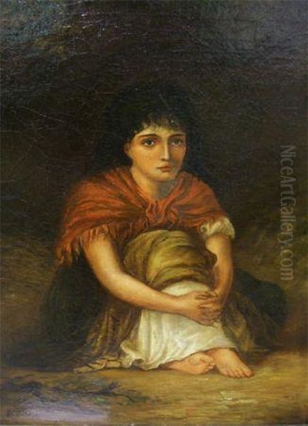 Gypsy Girl Seated Oil Painting by William Teulon Blandford Fletcher