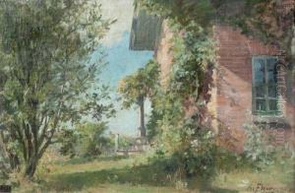 Corner Garden Oil Painting by Albert Francois Fleury