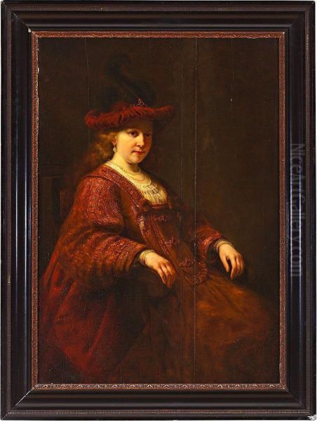 Retrato De Una Joven, Probablemente Saskia Van Uylenburgh Oil Painting by Govert Teunisz. Flinck