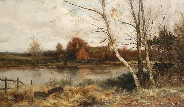 The Home Pond Oil Painting by Saville Lumley W. Flint