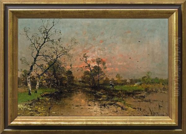 Autumn Landscape Oil Painting by Heinz Flockenhaus