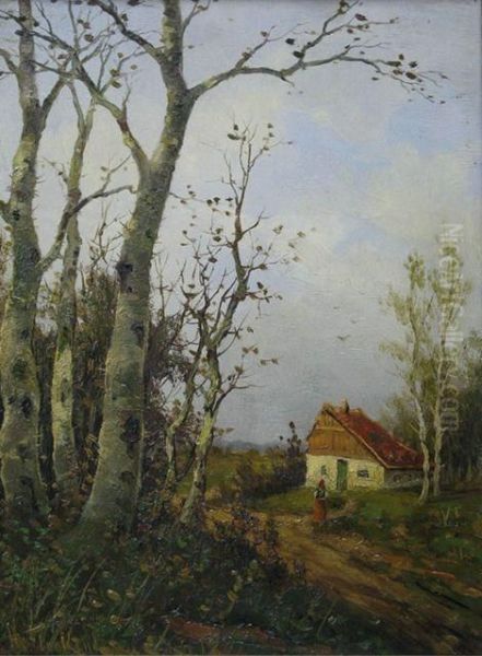 Herbstliche Landschaft Oil Painting by Heinz Flockenhaus