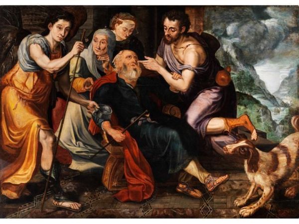 Biblische Darstellung Aus Der Geschichteabrahams Oil Painting by Frans I Vriendt (Frans Floris)