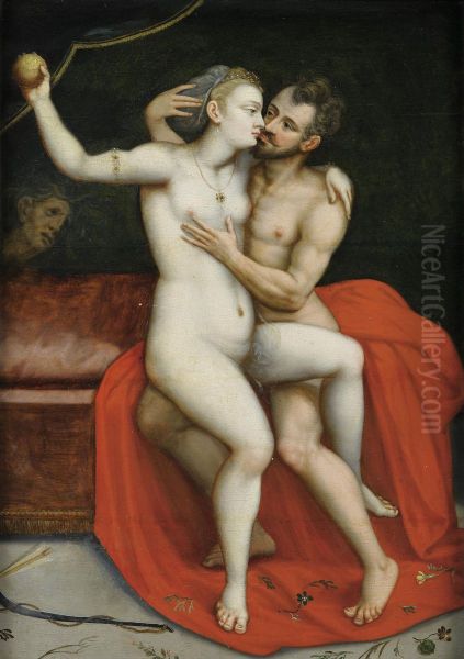 Mars And Venus Oil Painting by Frans I Vriendt (Frans Floris)