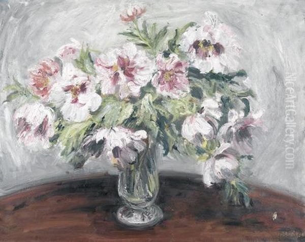 Blumenstillleben Mit Chrysanthemen. Oil Painting by Johann Peter Fluck