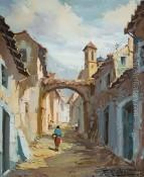 Calle Con Arco Oil Painting by Gisbert Fluggen