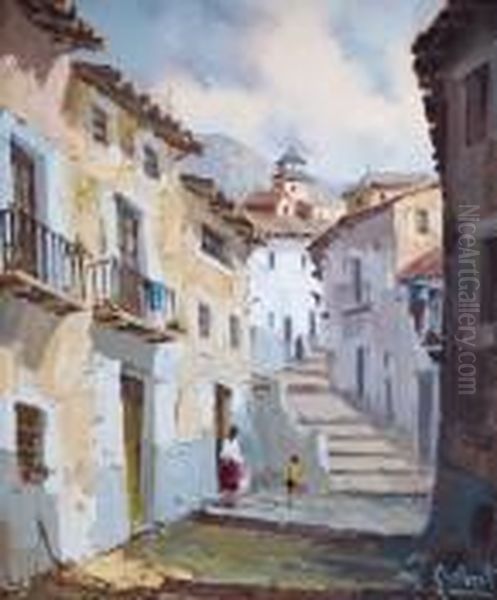 Calle De Un Pueblo Oil Painting by Gisbert Fluggen