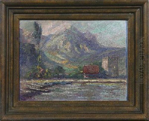 Der Vierwaldstatter See Oil Painting by Hans Fluggen