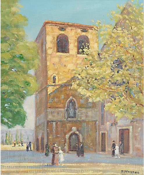 San Giusto Oil Painting by Ugo Flumiani