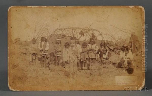 Imperial Cabinet Card Photograph Of A Captive White Boy In Geronimo's Camp. Oil Painting by Camillus Sydney Fly