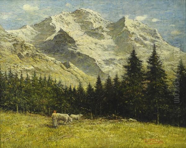 Alpi Oil Painting by Piero Focardi Del Garda