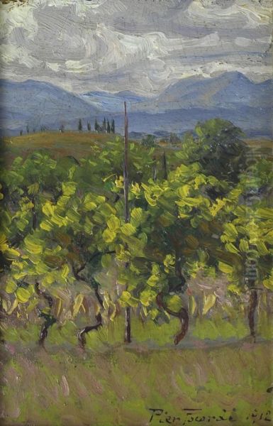 Vigneto Oil Painting by Piero Focardi Del Garda