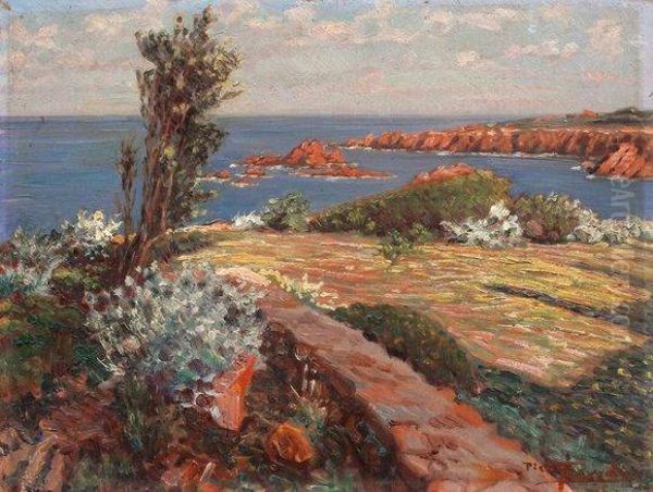 Dernier Rayon De Soleil A Antheor (saint-raphael) Oil Painting by Piero Focardi Del Garda