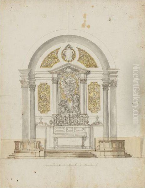 Design For The High Altar Of The Baptistery, Florence Oil Painting by Giambattista Foggini