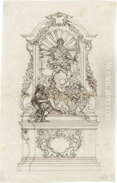 Design For The Reliquary Of S. Sigismondo Oil Painting by Giambattista Foggini