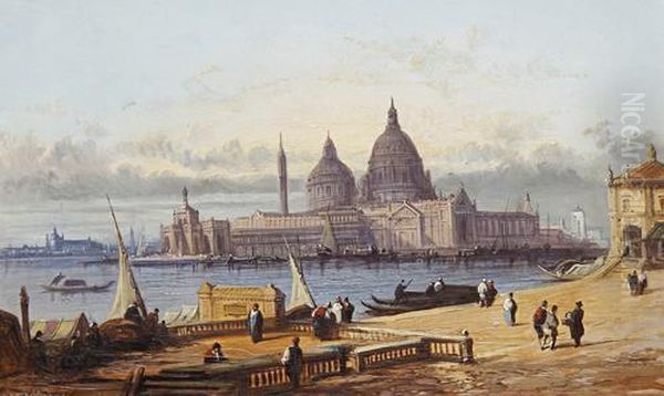 A View Of San Georgio Maggiore, Venice Oil Painting by Henry John Foley