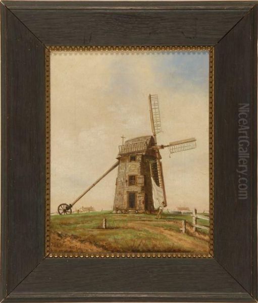 The Old Nantucket Windmill Oil Painting by James Walter Folger