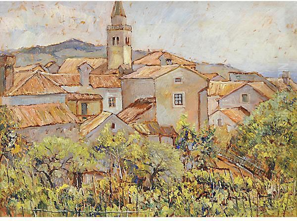 Paese In Carso Oil Painting by Enrico Fonda