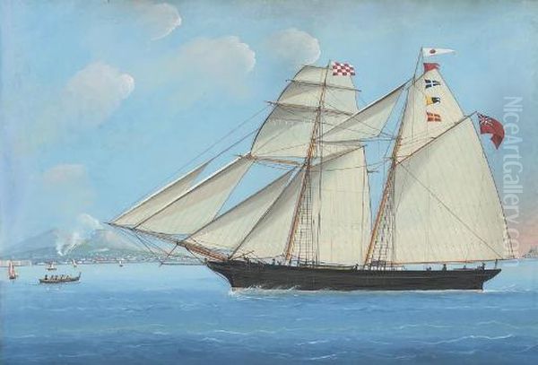 The British Brig Oil Painting by Nicola Fondo