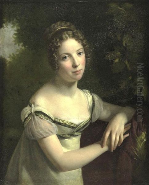 Portrait Of A Lady Oil Painting by Jean Francois Gerard Fontallard