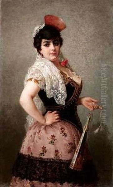 Carmen - 1886 Oil Painting by Ernesto Fontana