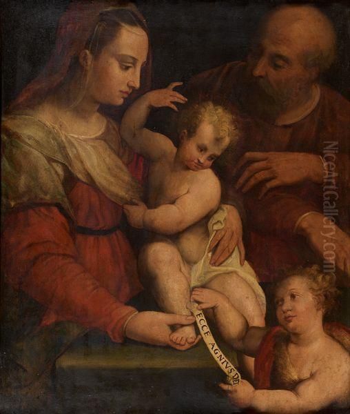 La Sainte Famille Avec Saint Jean-baptiste Oil Painting by Prospero Fontana