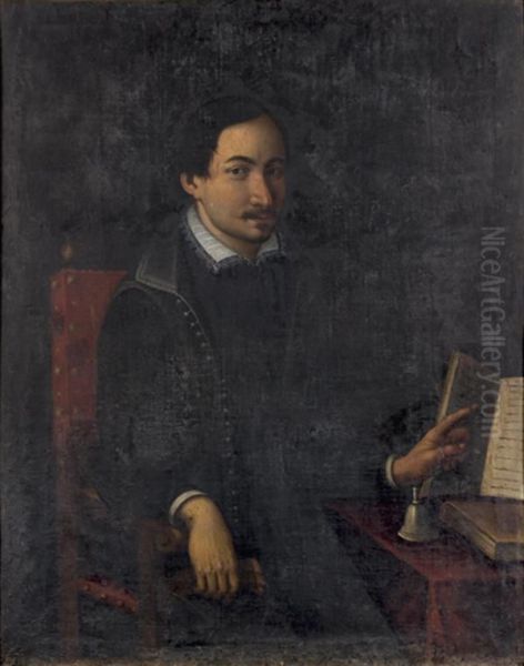 Portrait D'un Homme Lettre Oil Painting by Prospero Fontana