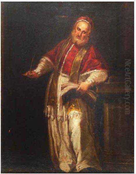 San Gregorio Magno Papa Oil Painting by Francesco Fontebasso