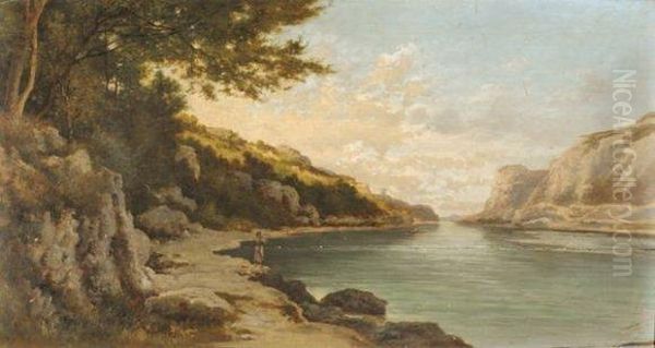 Paysage De Bord De Riviere Oil Painting by Horace Antoine Fonville