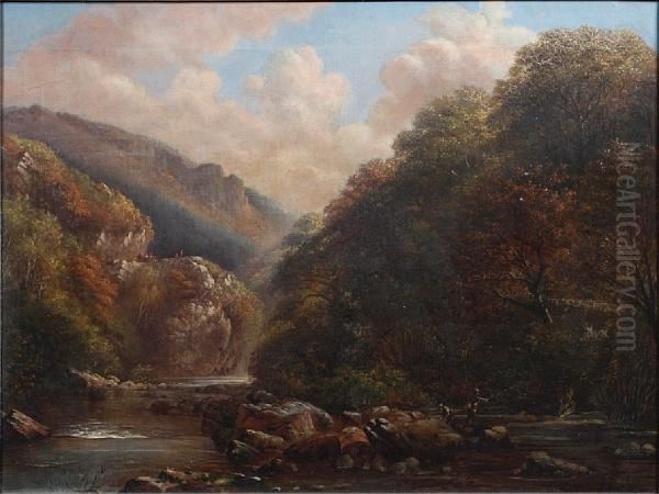 On The Dart, Devon Oil Painting by Frederick Foot