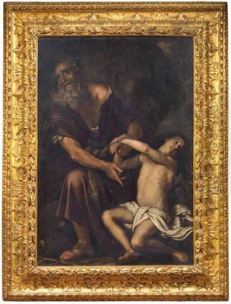 Il Sacrificio D'isacco Oil Painting by Girolamo Forabosco