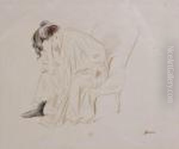 Seated Woman Oil Painting by Jean-Louis Forain