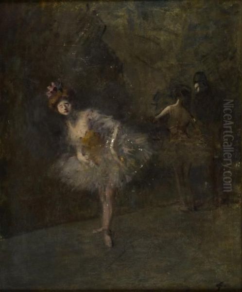 Ballerines Dans Les Coulisses Oil Painting by Jean-Louis Forain