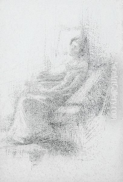 Study Of A Seated Woman Oil Painting by Elizabeth A.Stanhope Forbes