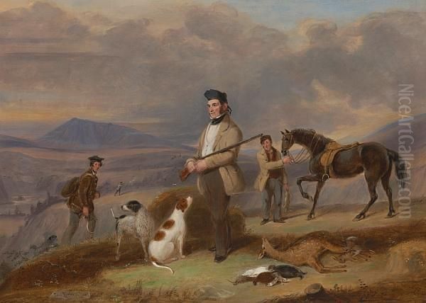 Mr Grant Shooting Near Rothes, On Thespey Oil Painting by James Forbes